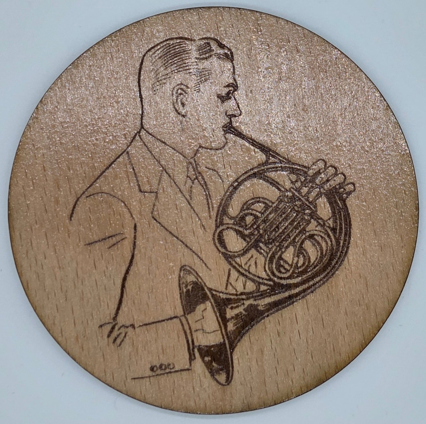 French Horn Player - Round Coaster