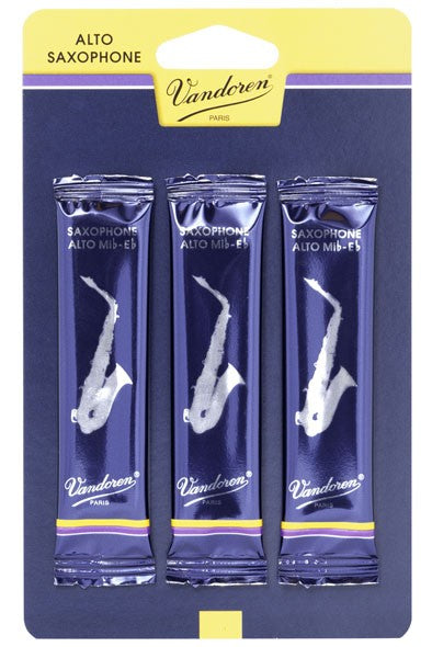 Vandoren Traditional Alto Saxophone, Pack of 3 - Strength 2