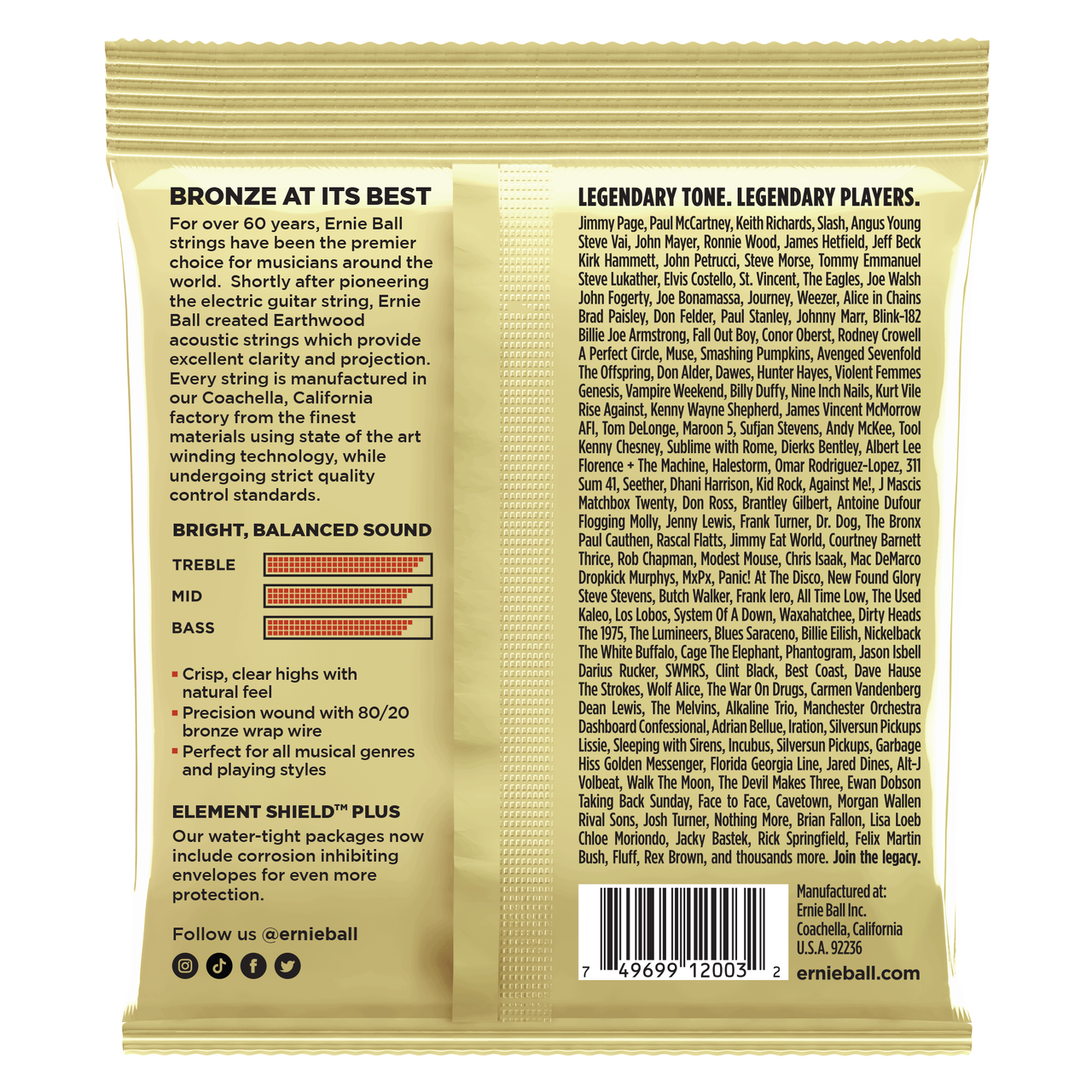 Ernie Ball Earthwood 2002 80/20 Bronze Medium/Light 12-54