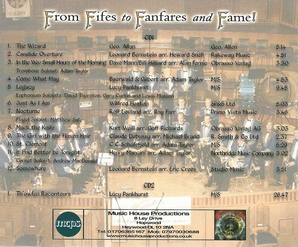 Wingates Band - From Fifes to Fanfares and Fame - Brass Band CD