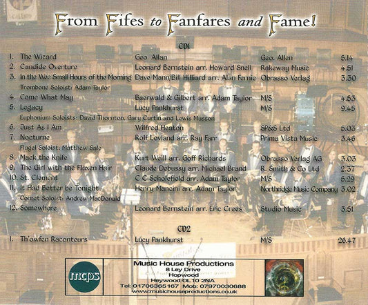 Wingates Band - From Fifes to Fanfares and Fame - Brass Band CD