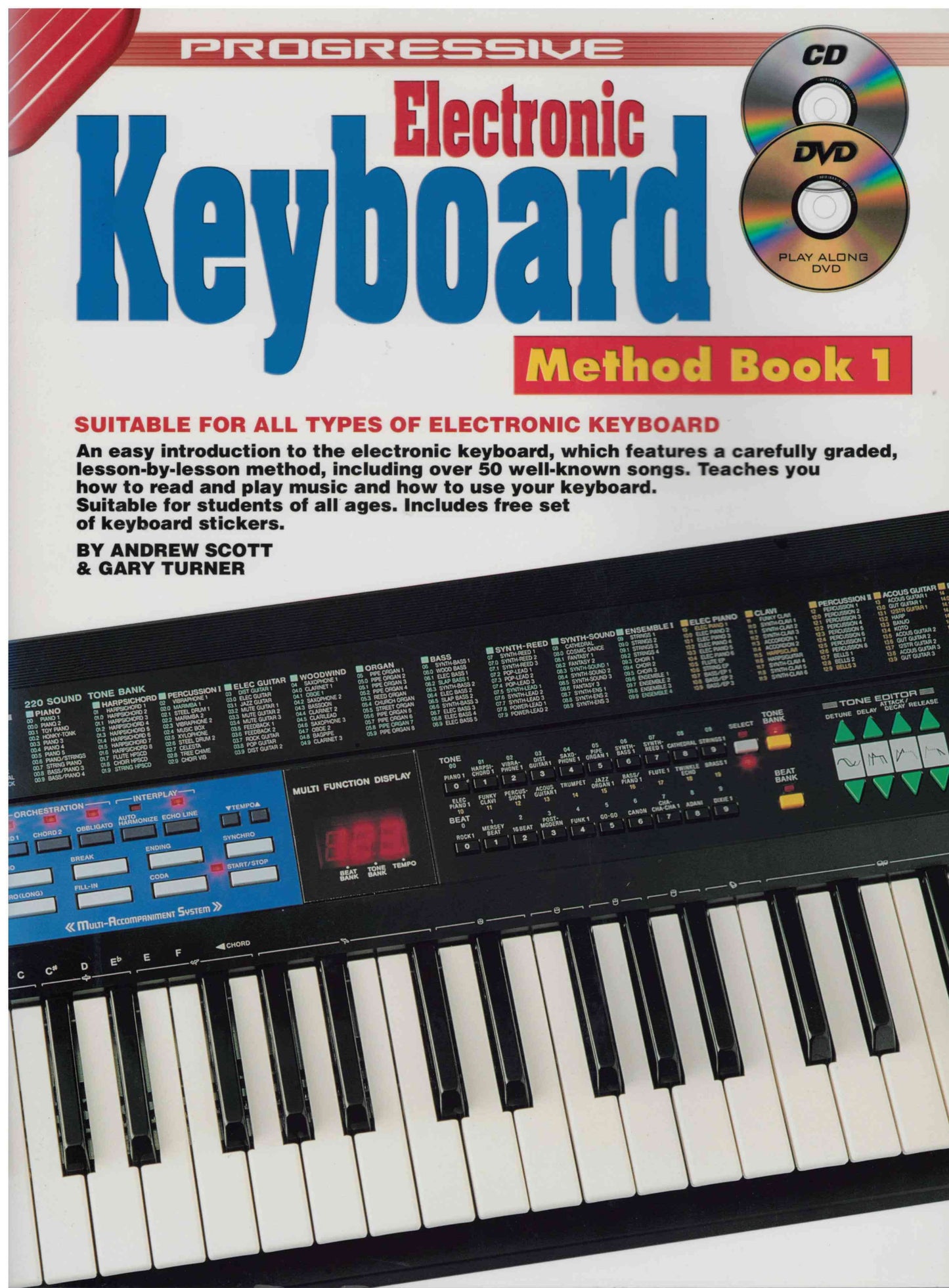 Progressive Electronic Keyboard Method Book 1 - Keyboard Tutor Book