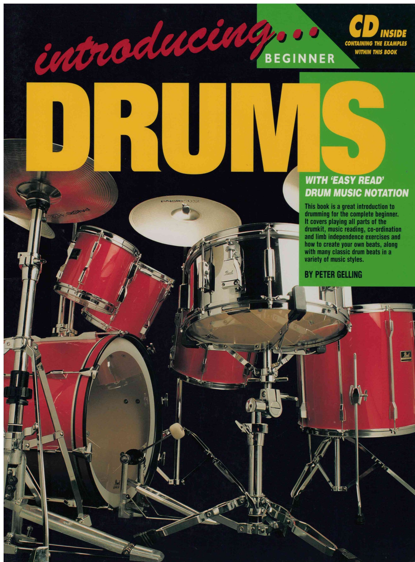 Introducing Drums - Beginner - Peter Gelling - Drum Kit Tutor Book with CD