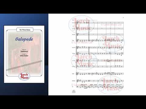 Galopede (Traditional arr. by Chris Cobon) - Ten Piece Brass Ensemble Sheet Music Full Score & Parts - LM273