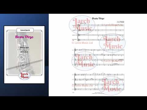 Beata Virgo - Clarinet Quartet Sheet Music Full Score & Parts - LM991