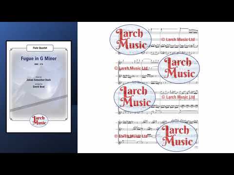 Fugue in G Minor - Flute Quartet Sheet Music Full Score & Parts - LM388