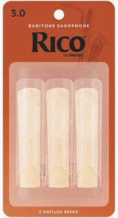 Rico by D'Addario Baritone Saxophone Reeds, Strength 3, 3-pack