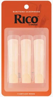 Rico by D'Addario Baritone Saxophone Reeds, Strength 2.5, 3-pack