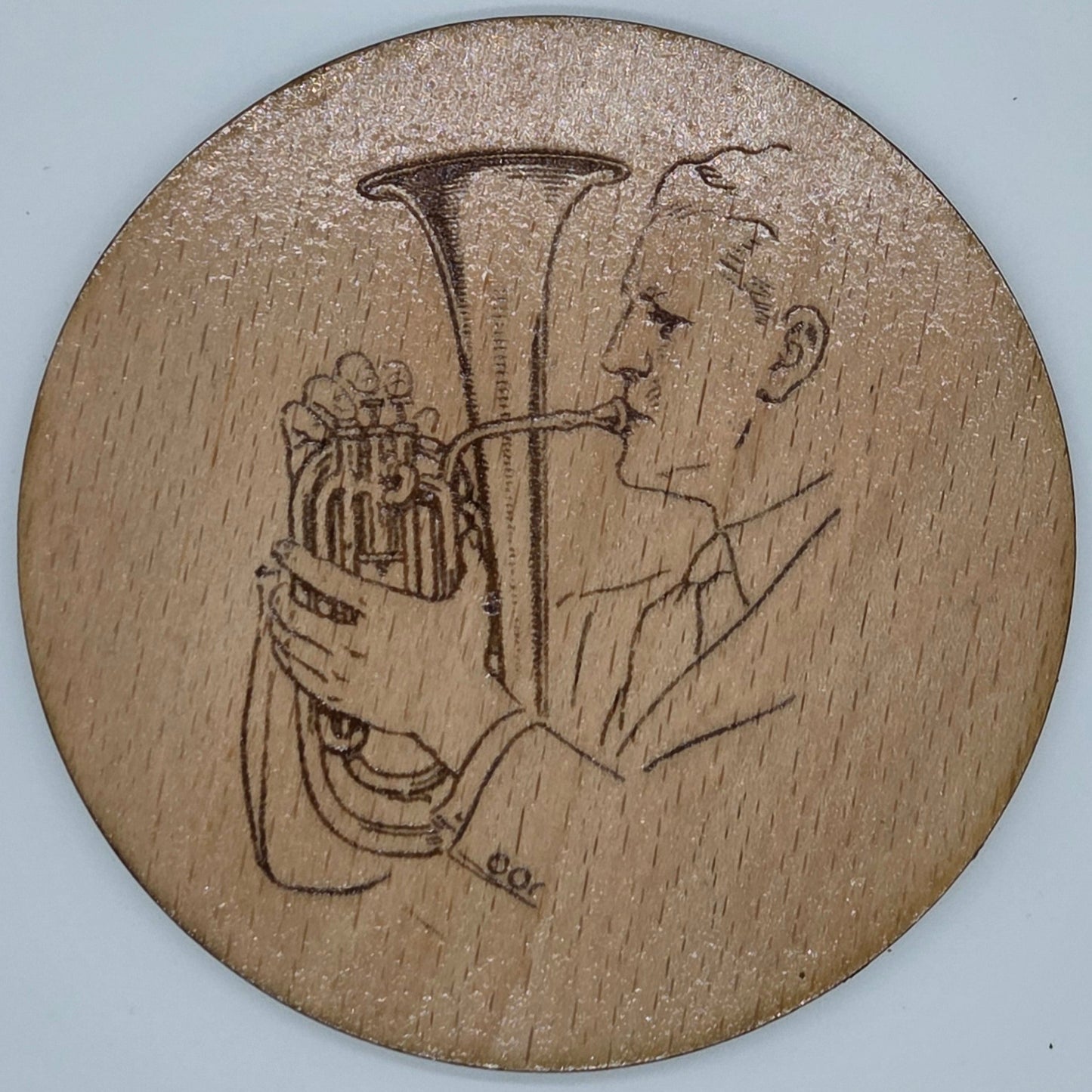 Tenor Horn Player - Round Coaster