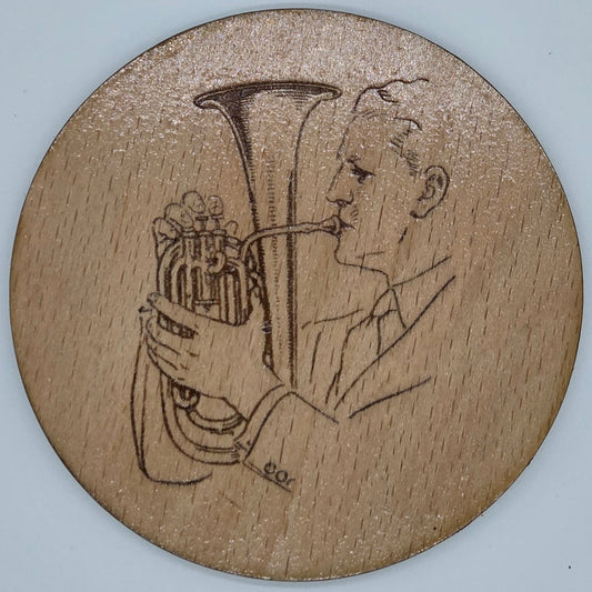 Tenor Horn Player - Round Coaster