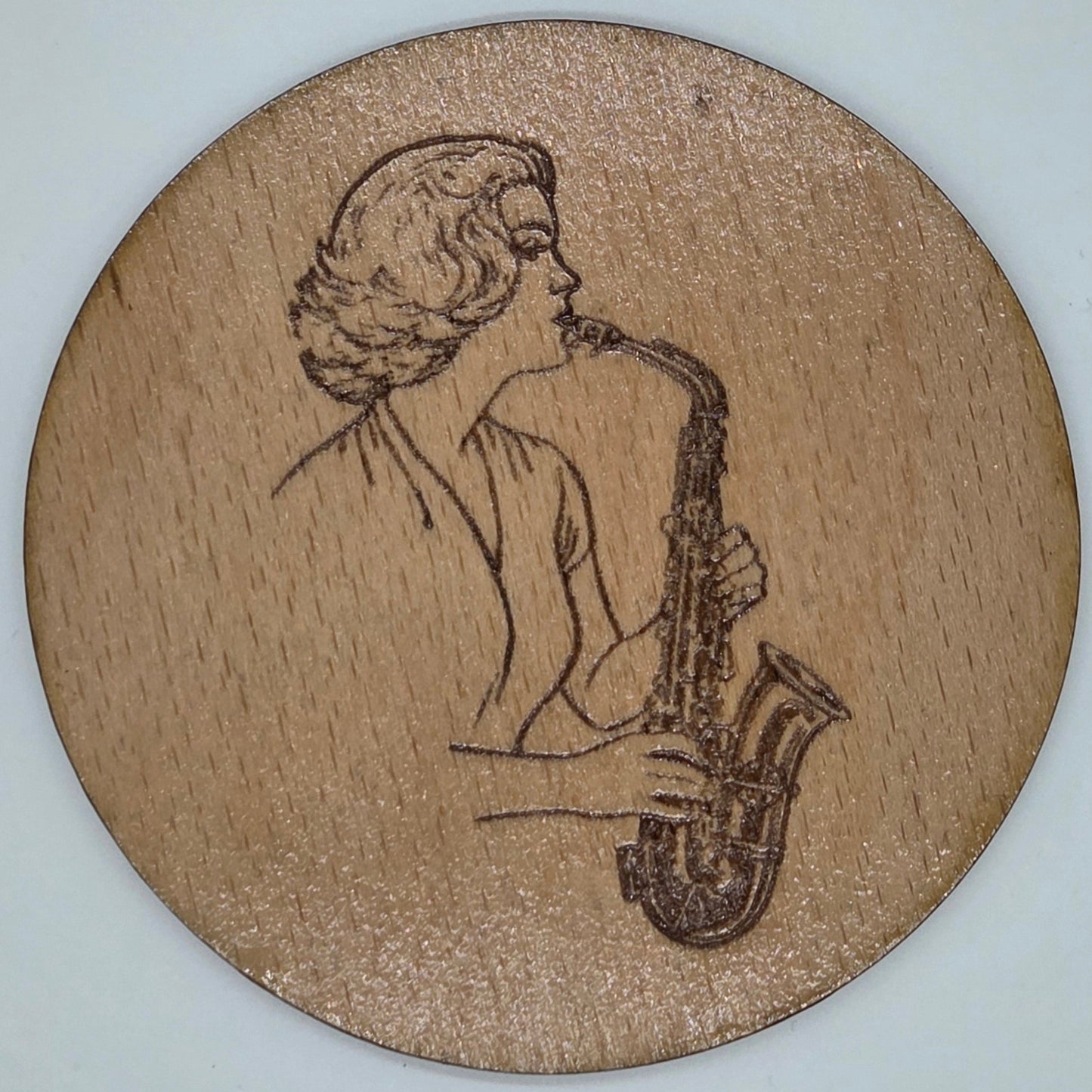 Saxophone Player - Round Coaster