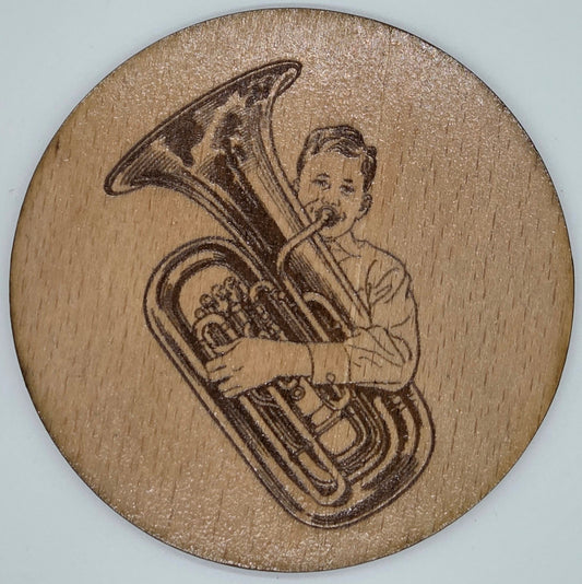 Tuba Player - Round Coaster