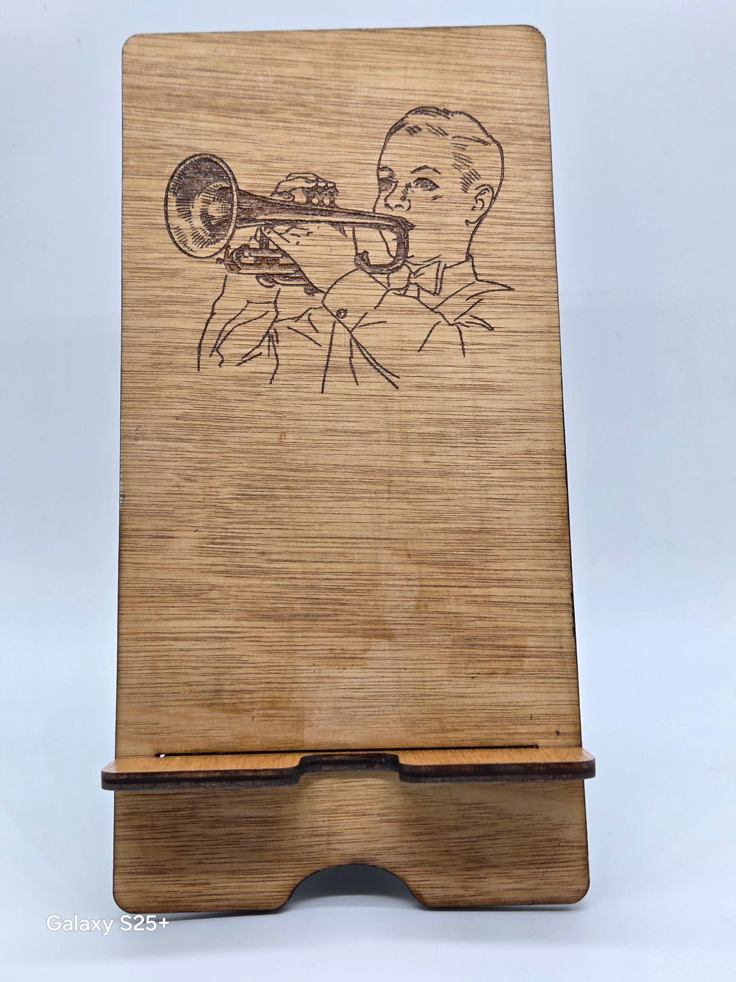 Cornet Player Design Mobile Phone Holder - Detachable Two Part