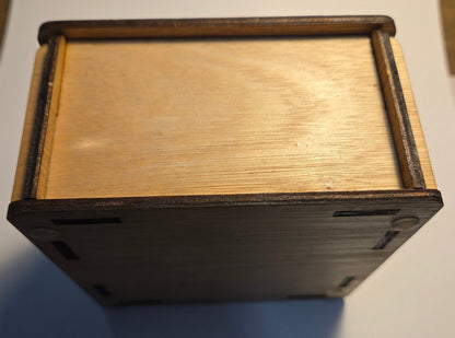 Wooden Box (120 x 120 x 70mm) with Euphonium Player