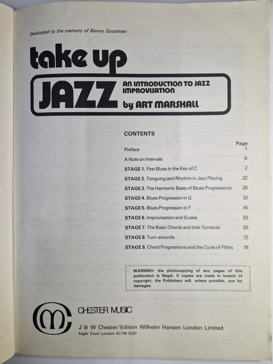 Take up jazz: An introduction to jazz improvisation Art Marshall - Preloved