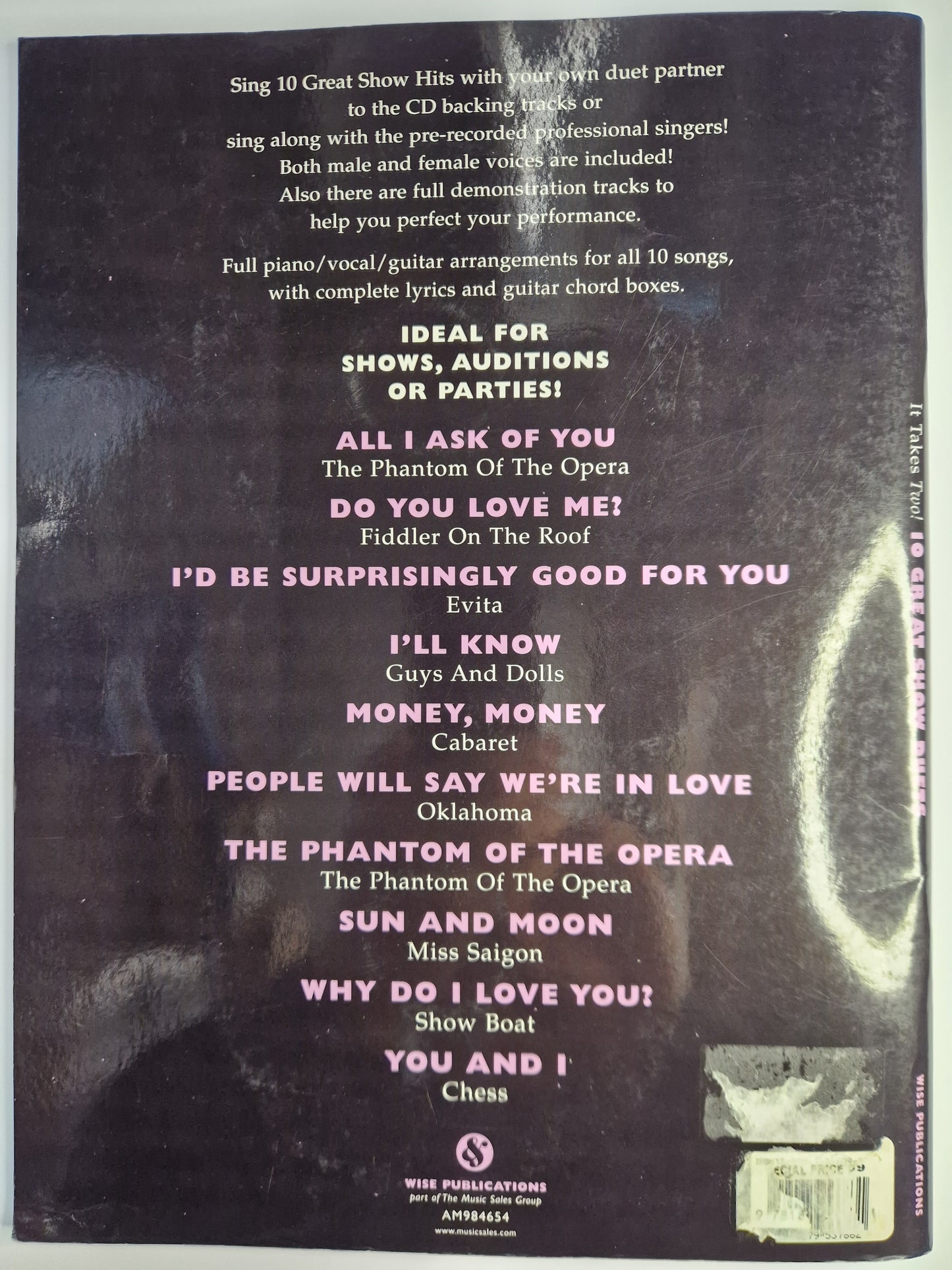 It Takes Two ! - 10 Great Show Duets (2 CD's)  - (PVG) - Preloved