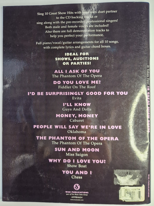 It Takes Two ! - 10 Great Show Duets (2 CD's)  - (PVG) - Preloved
