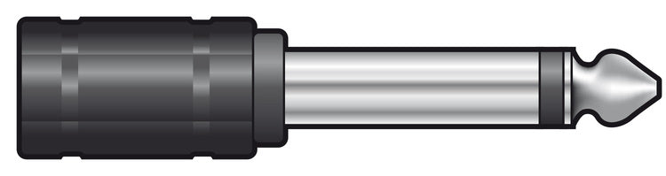 Adaptor 3.5mm Mono Jack Socket – 6.3mm Mono Jack Plug