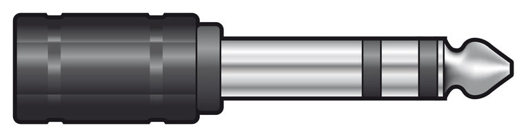 Adaptor 3.5mm Stereo Jack Socket – 6.3mm Stereo Jack Plug
