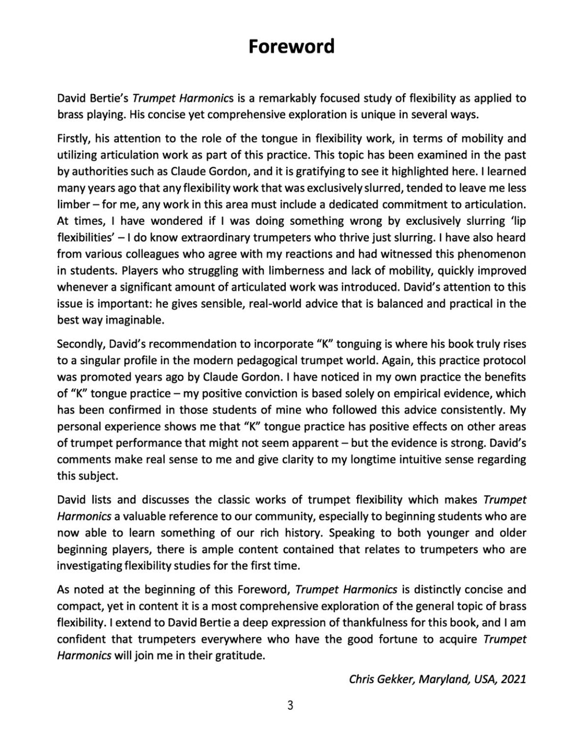 Trumpet Harmonics, A Systematic Approach to Greater Flexibility By David Bertie