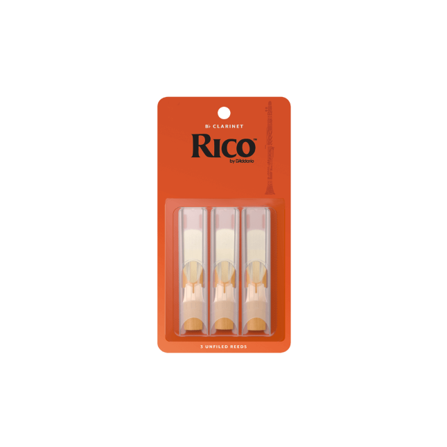 Rico by D'Addario Bb Clarinet Reeds, Strength 2.5, 3-pack