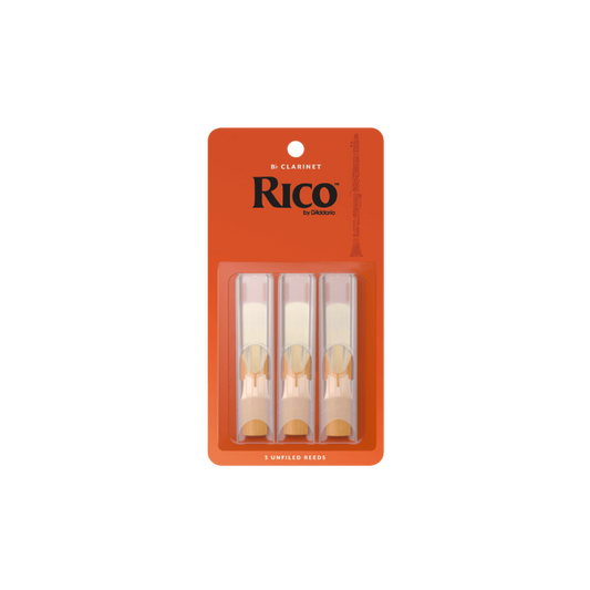 Rico by D'Addario Bb Clarinet Reeds, Strength 2.5, 3-pack