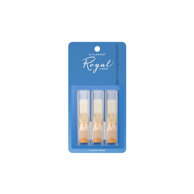 Rico Royal by D'Addario Bb Clarinet Reeds, Strength 2, 3-pack