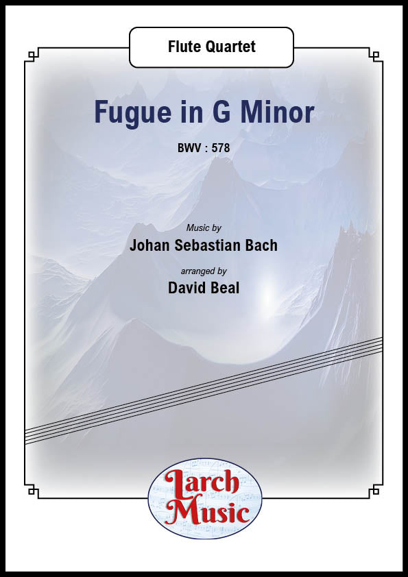 Fugue in G Minor - Flute Quartet Sheet Music Full Score & Parts - LM388
