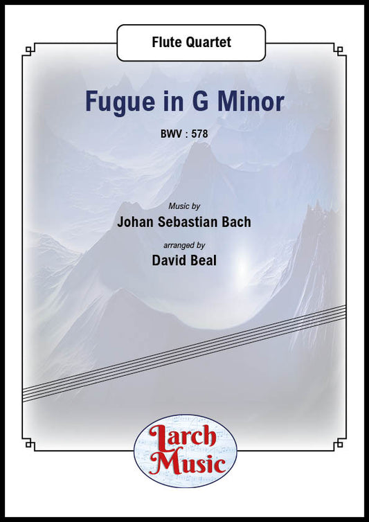 Fugue in G Minor - Flute Quartet Sheet Music Full Score & Parts - LM388