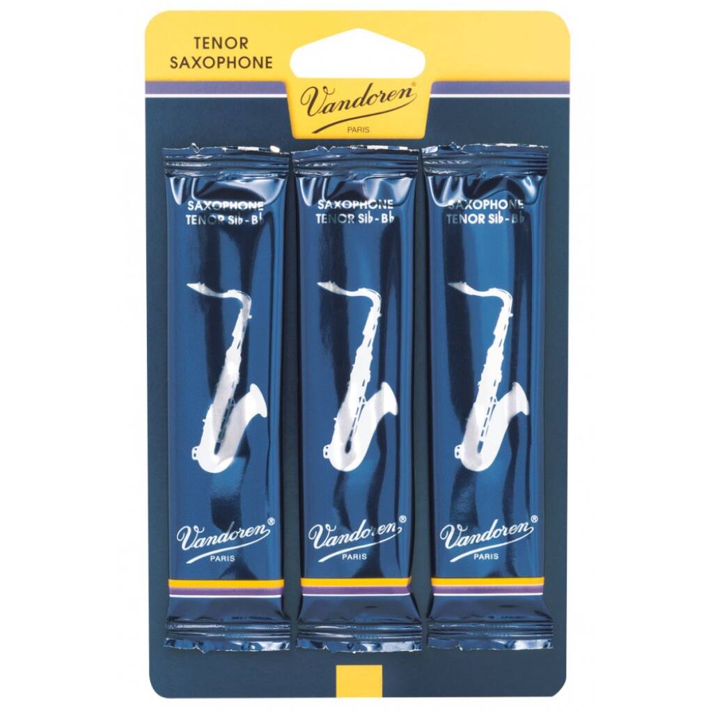 Vandoren Traditional Tenor Saxophone, Pack of 3 - Strength 2.5