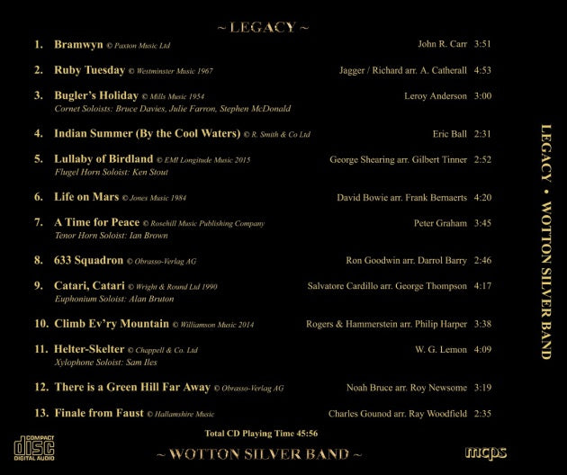 Wooton Silver Band - Legacy - Brass Band CD