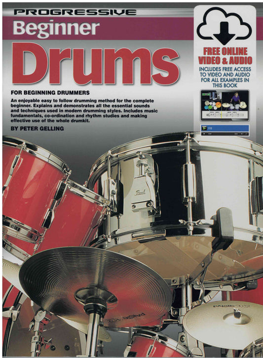 Progressive Beginner Drums - Peter Gelling - Drum Kit Tutor Book