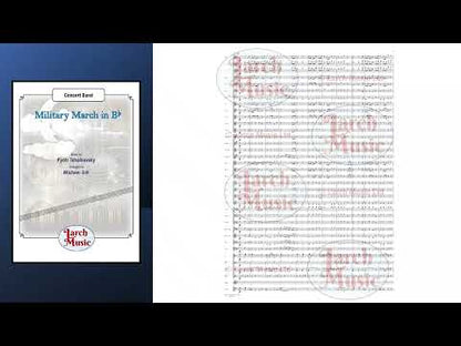 Military March in Bb (Pyotr Tchaikovsky arr. Michael Gill) - Concert Band Sheet Music Full Score & Parts - LM643