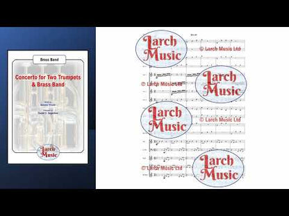 Concerto for Two Trumpets & Brass Band - Bb or Eb Duet & Brass Band Sheet Music Full Score & Parts- LM601