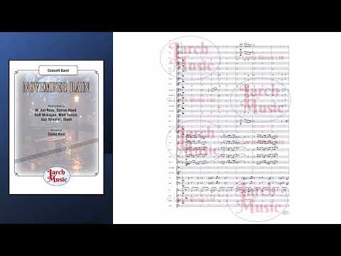 November Rain (W. Axl Rose arr. by David Beal) - Concert Band Music Full Score & Parts - LMAM060