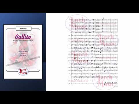 Gallito (Santiago Lope arr. by Ron Glynn) - Brass Band Sheet Music Full Score & Parts - LM498