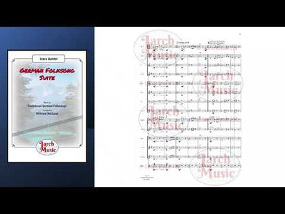 German Folksong Suite (Traditional arr. by Wilfried Weiland) - Brass Quintet Sheet Music Full Score & Parts - LM211